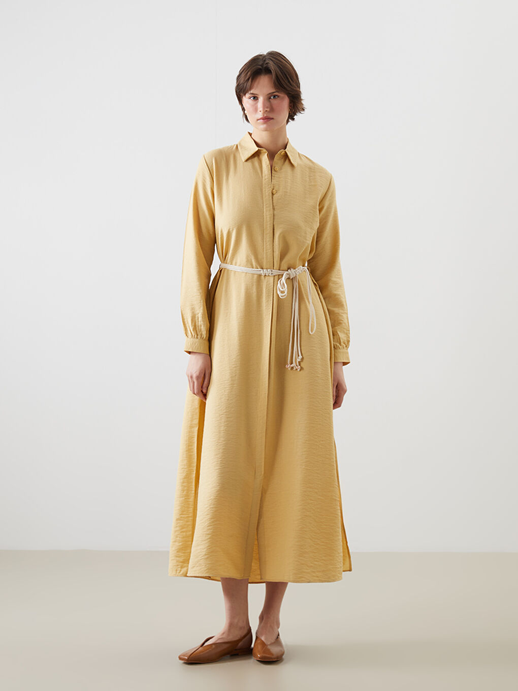 Woman YELLOW Shirt Dress -S5OV69Z8-ZVF
