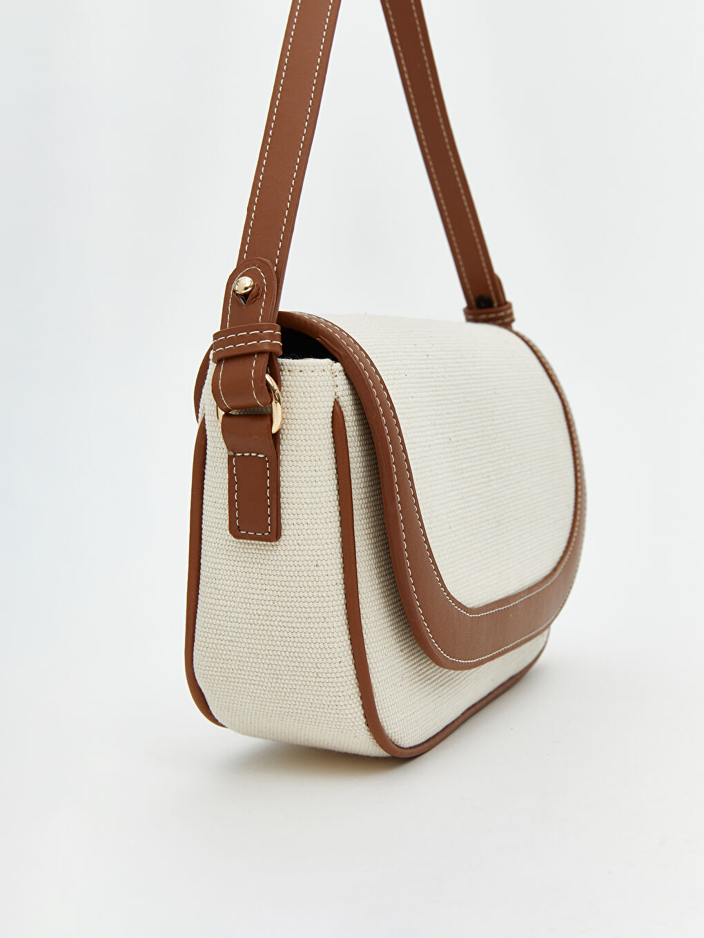 Bej Omuz Askılı Kadın Kanvas Çanta-2