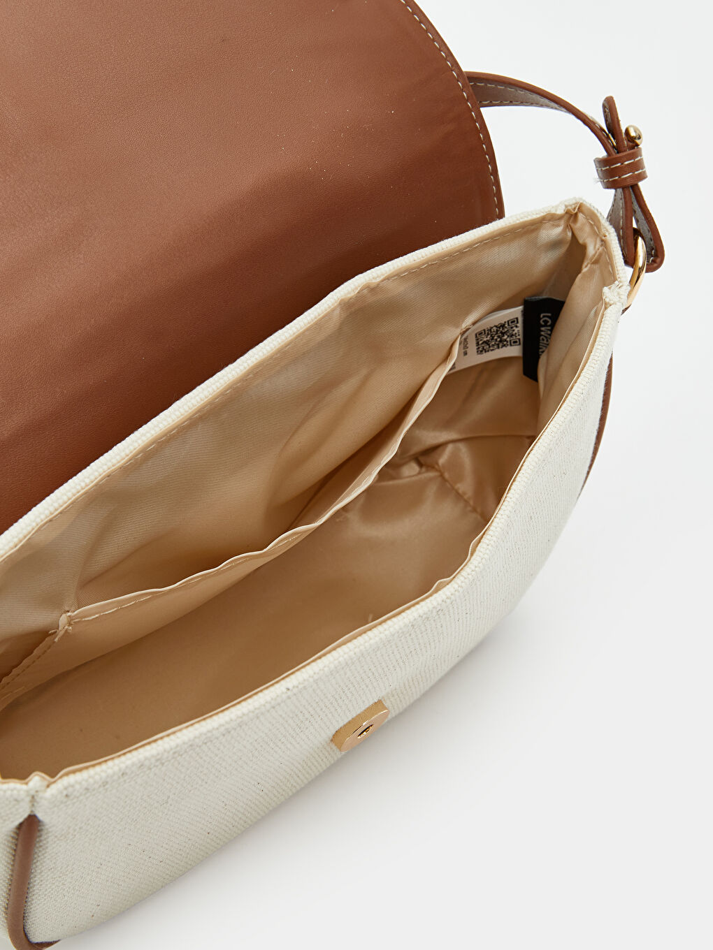 Bej Omuz Askılı Kadın Kanvas Çanta-3