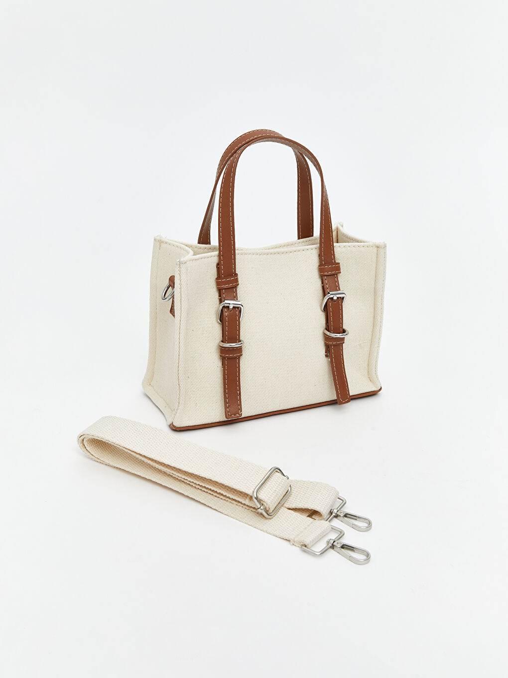 Bej Çıkarılabilir Askılı Kadın Omuz Çantası-1