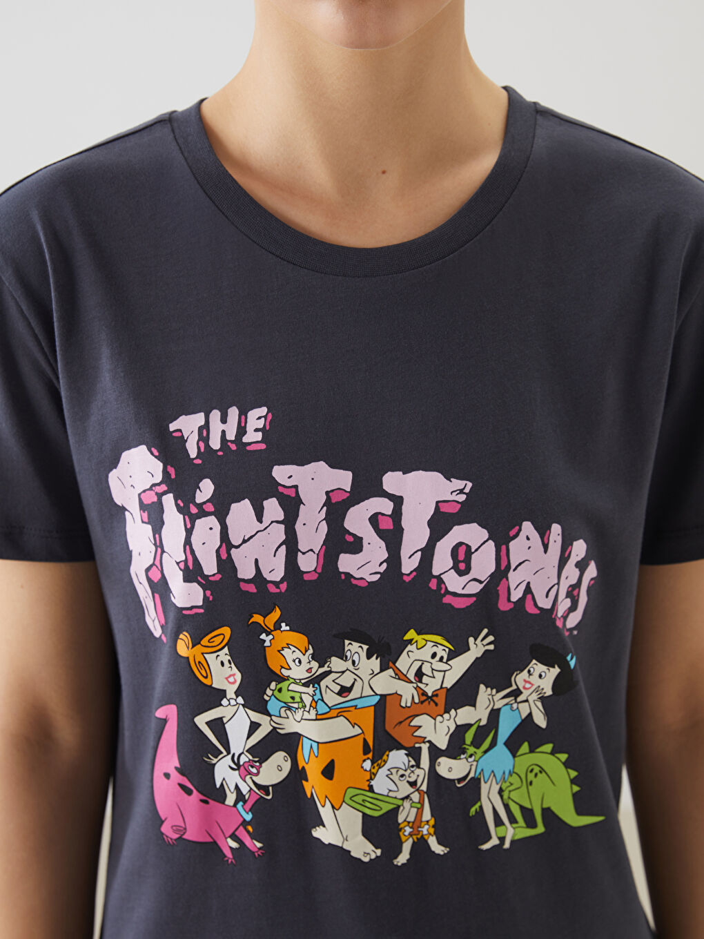 Crew Neck The Flintstones Printed Women's T-Shirt -S5OY18Z8-VDL