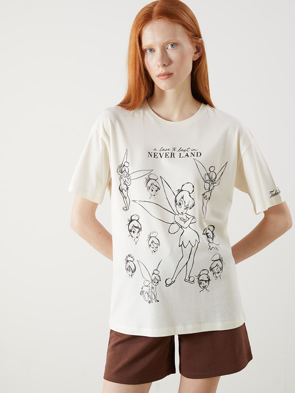 XSIDE Crew Neck Tinker Bell Printed Women's T-Shirt -S5OY19Z8-YMU
