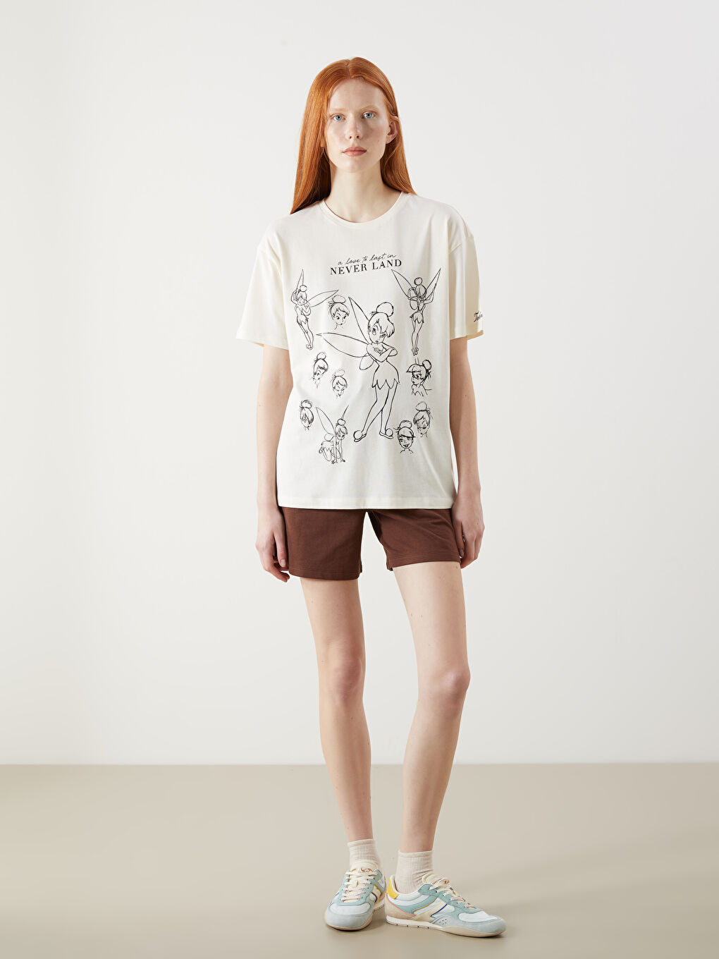 XSIDE Crew Neck Tinker Bell Printed Women's T-Shirt -S5OY19Z8-YMU