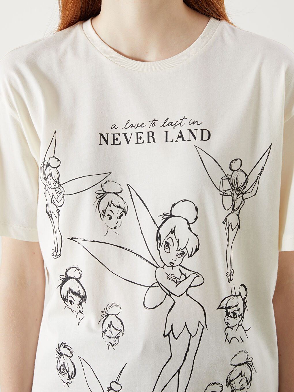 XSIDE Crew Neck Tinker Bell Printed Women's T-Shirt -S5OY19Z8-YMU