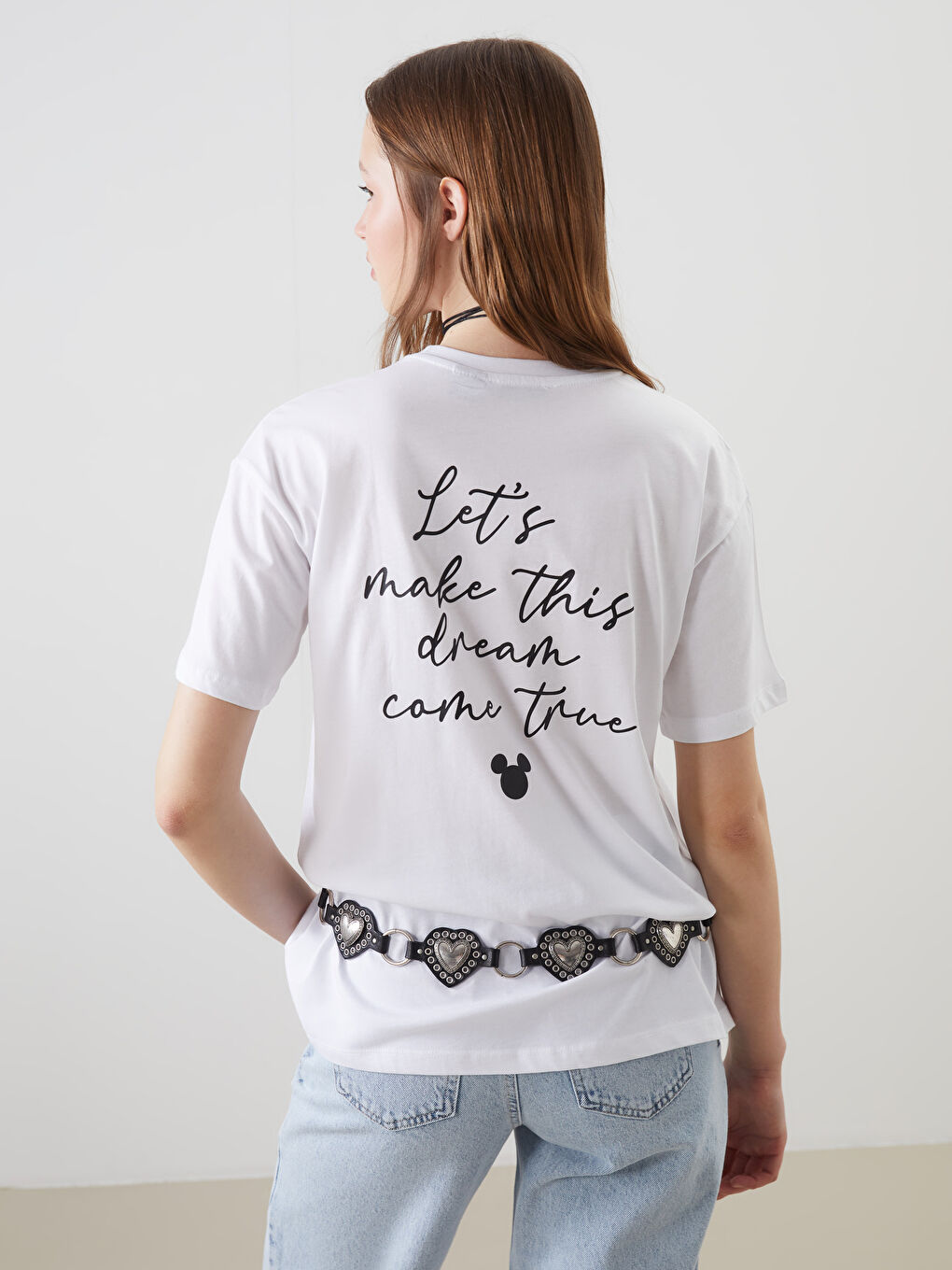 Crew Neck Mickey and Friends Printed Women's T-Shirt -S5OY33Z8-Q6K