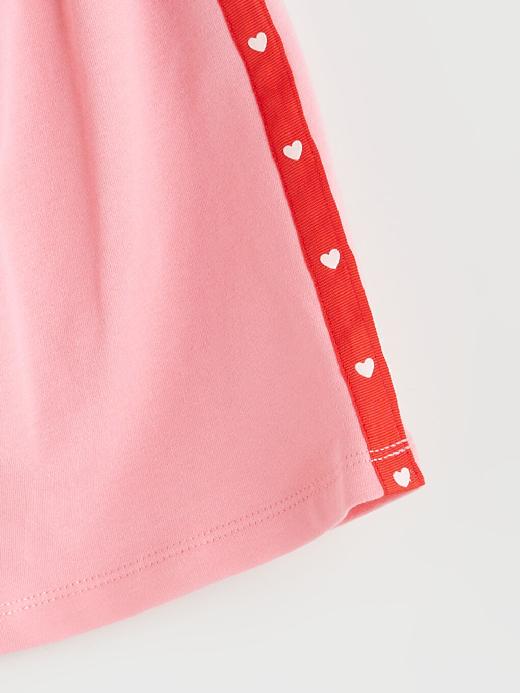 Pembe Beli Lastikli Kız Çocuk Etek-1