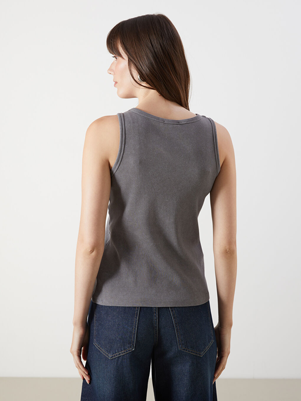 Crew Neck Textured Women's Tank Top -S5OY47Z8-SHN
