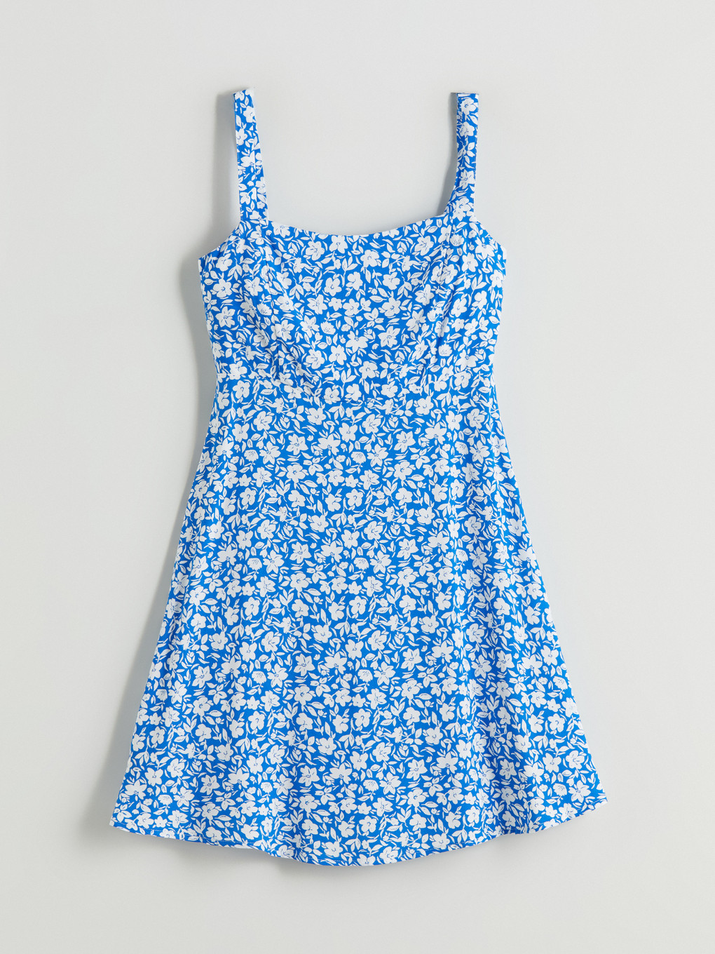 Robe Patchwork D'automne - Coupe Ajustée, Col En V - Couleur Bleu Et Jaune Clair - Taille L