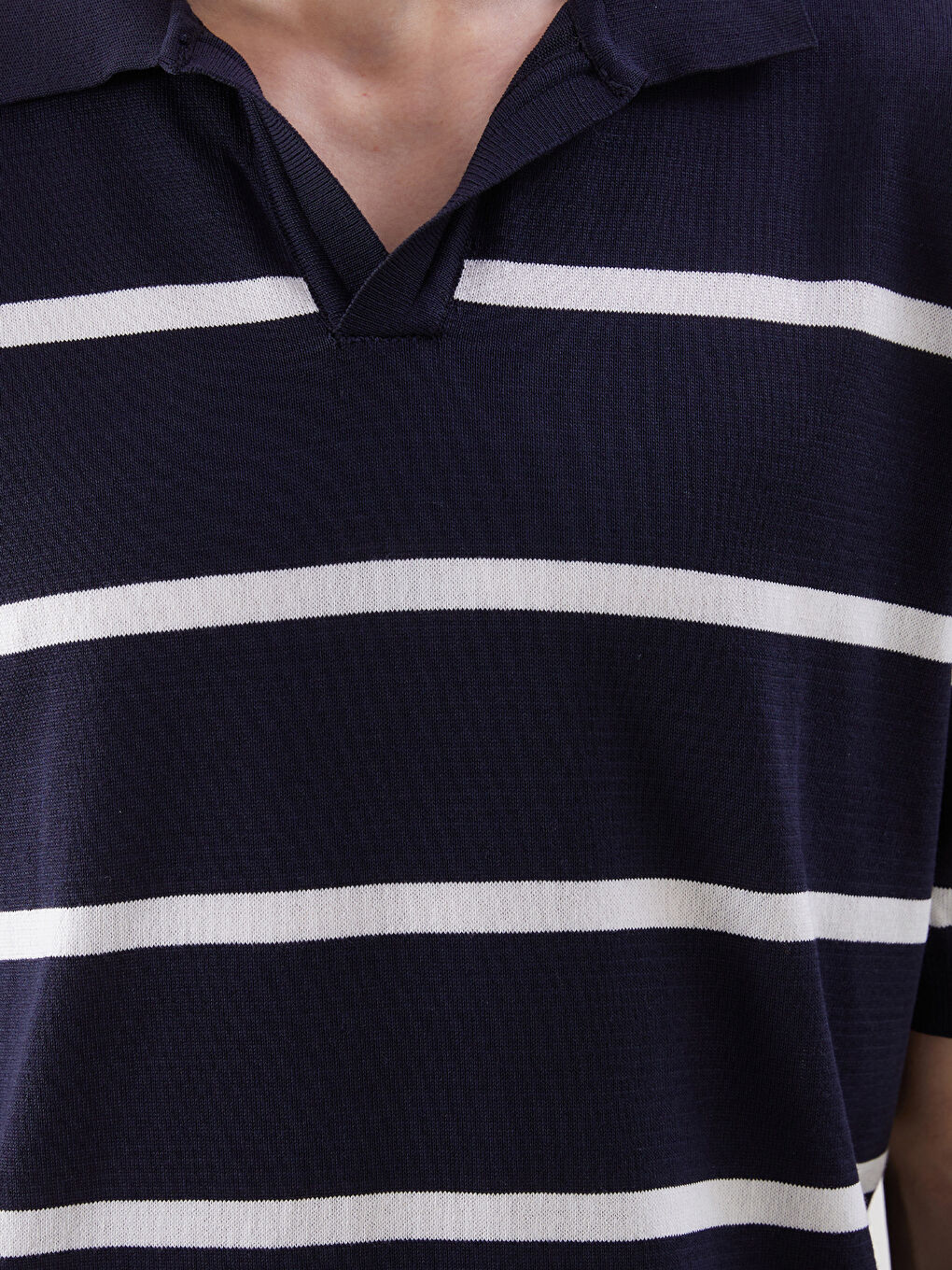 XSIDE Lacivert Polo Yaka Kısa Kollu Erkek Triko Kazak - 2