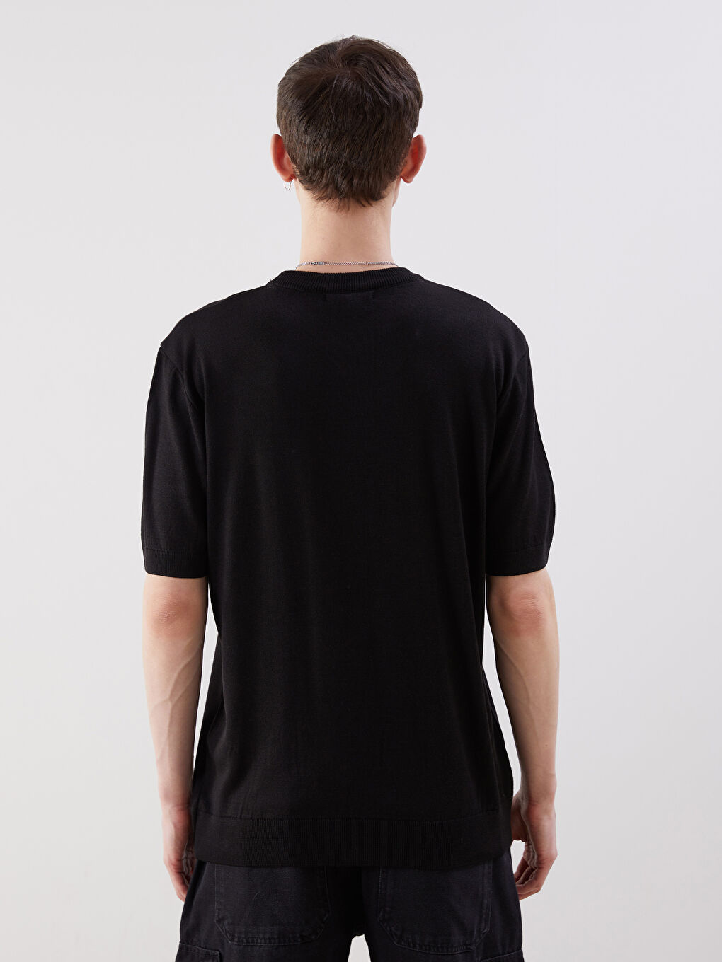 Crew Neck Short Sleeve Men's Knitwear Sweater -S5OY64Z8-CVL