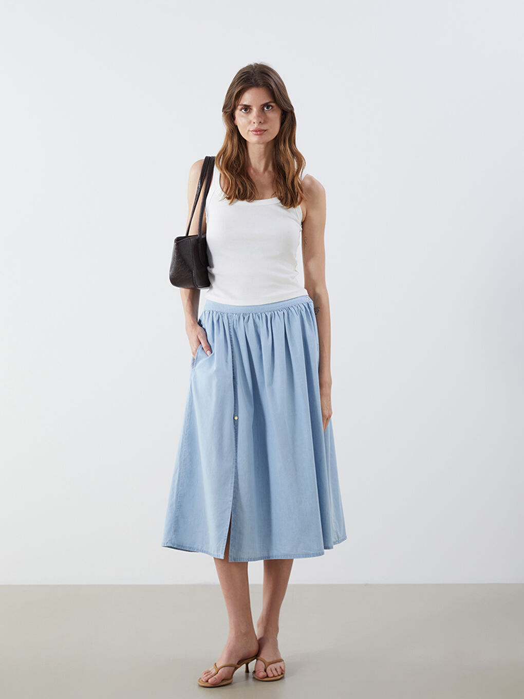 LCW Vision Woman INDIGO Denim Skirt -S5OY87Z8-311