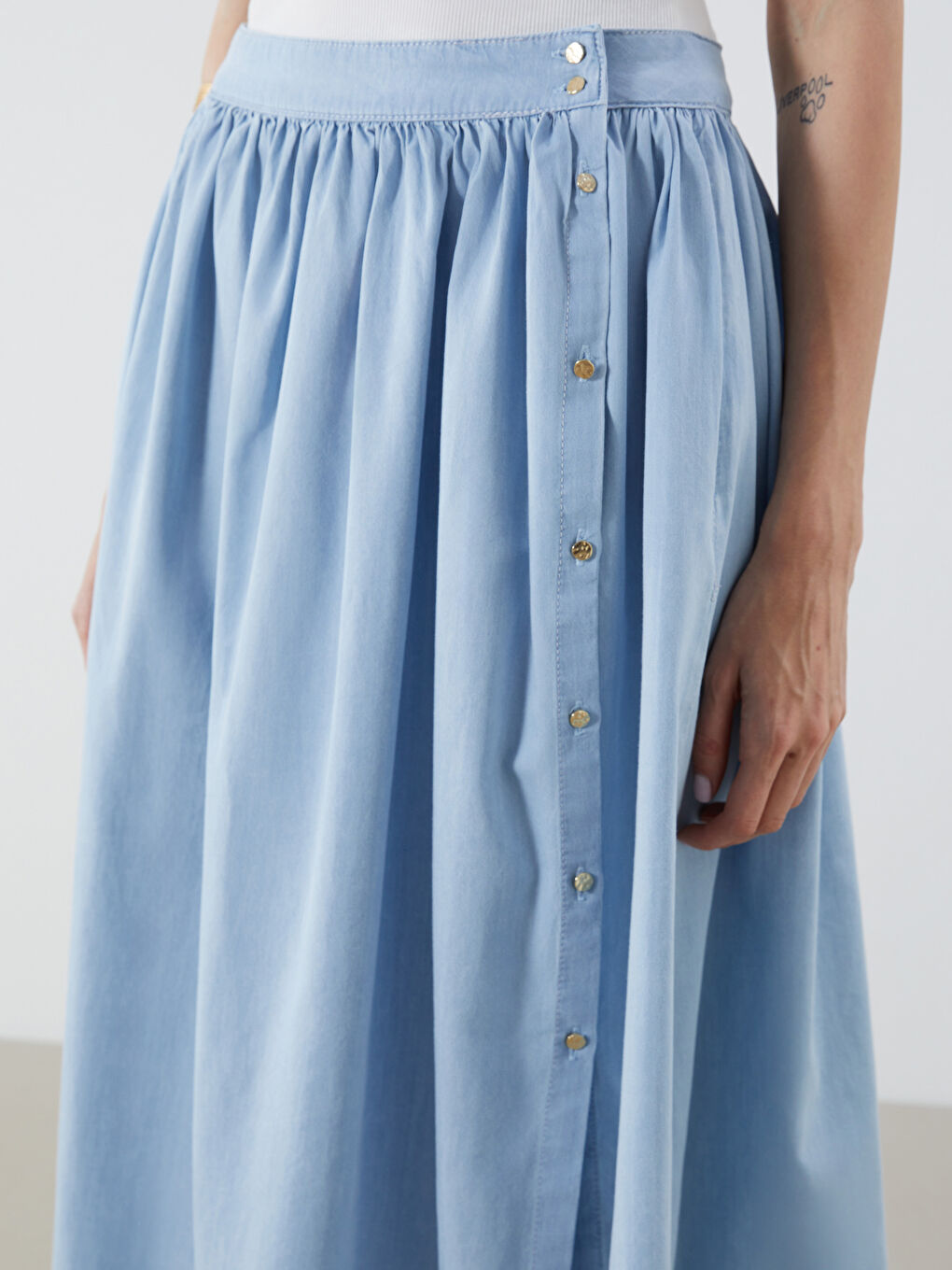 LCW Vision Woman INDIGO Denim Skirt -S5OY87Z8-311