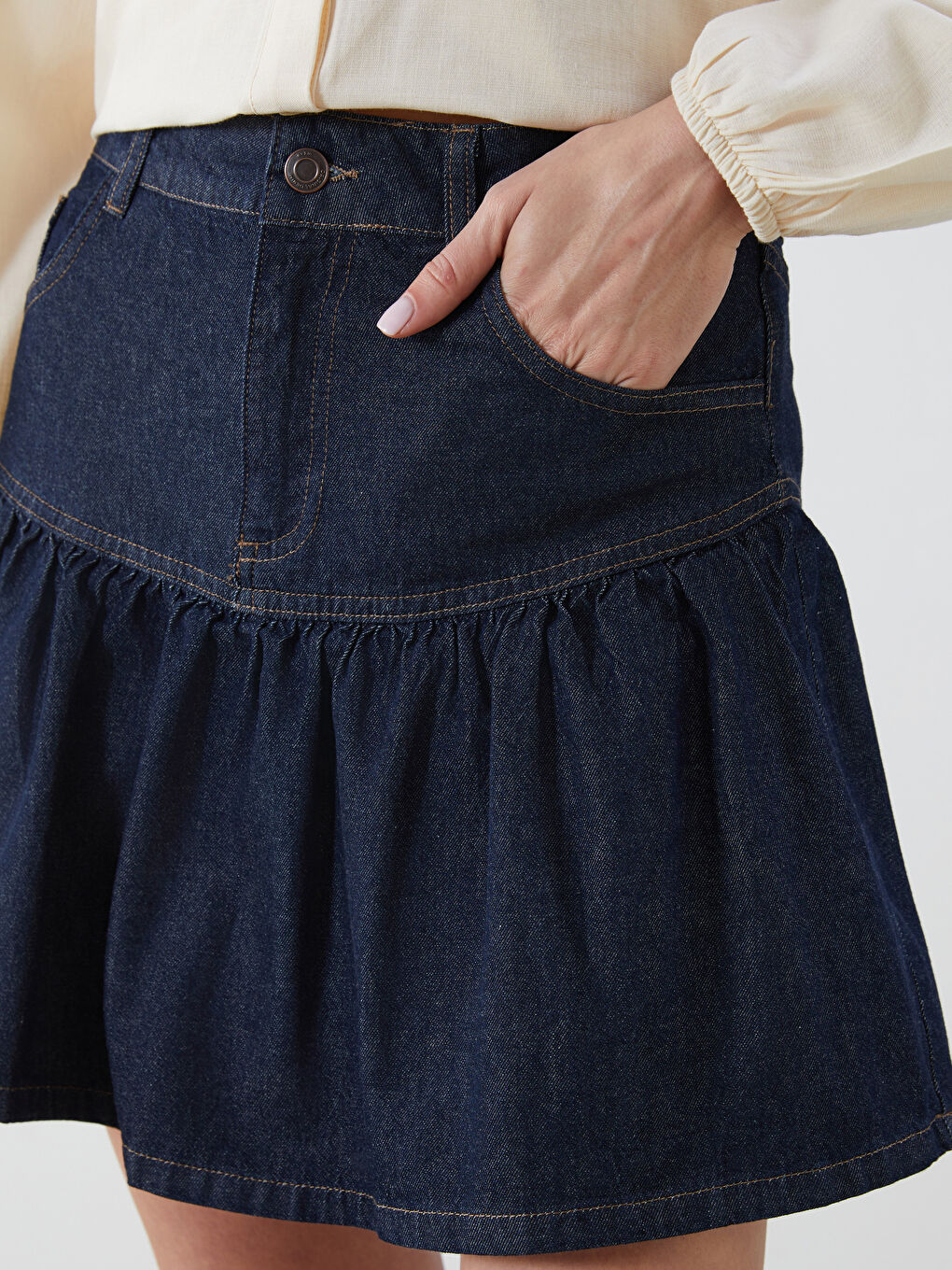 LCW Vision Woman INDIGO Denim Skirt -S5OY88Z8-309