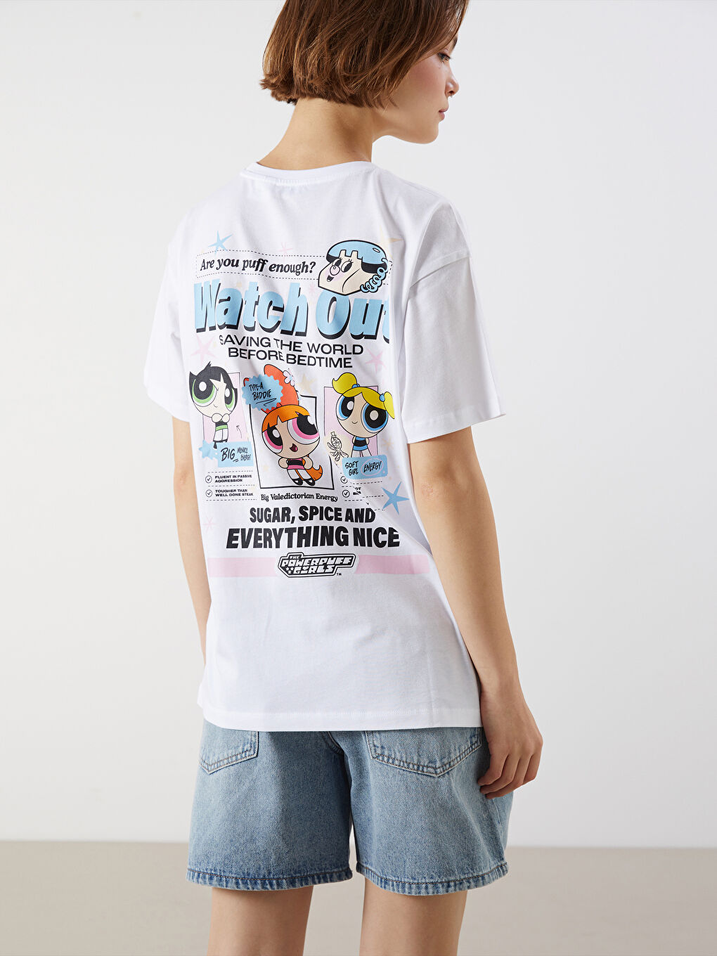 Crew Neck Powerpuff Girls Printed Women's T-Shirt -S5OY89Z8-Q6K