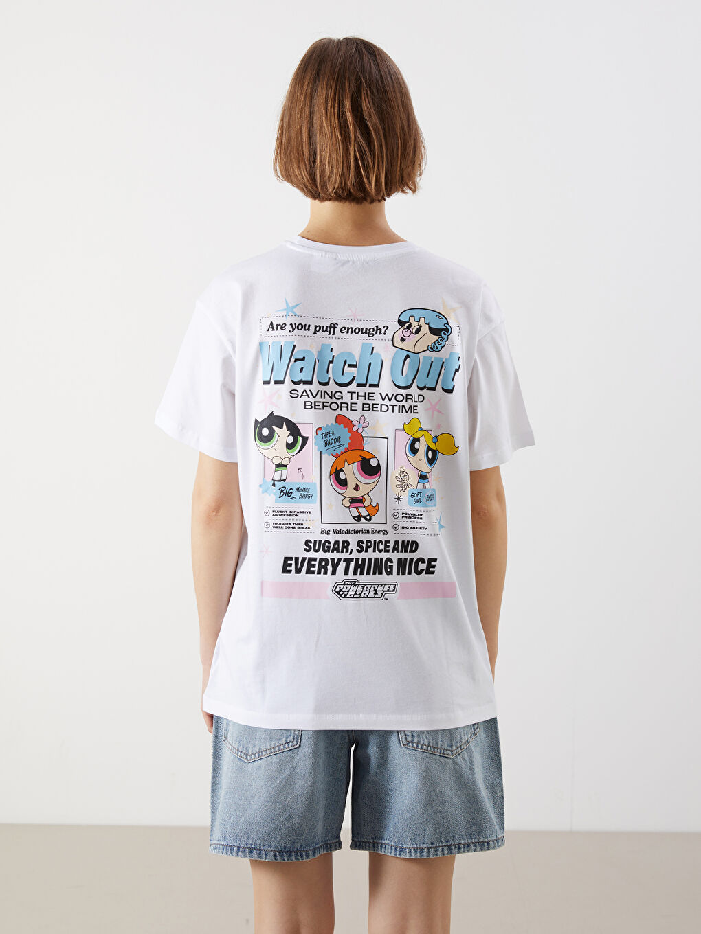 Crew Neck Powerpuff Girls Printed Women's T-Shirt -S5OY89Z8-Q6K