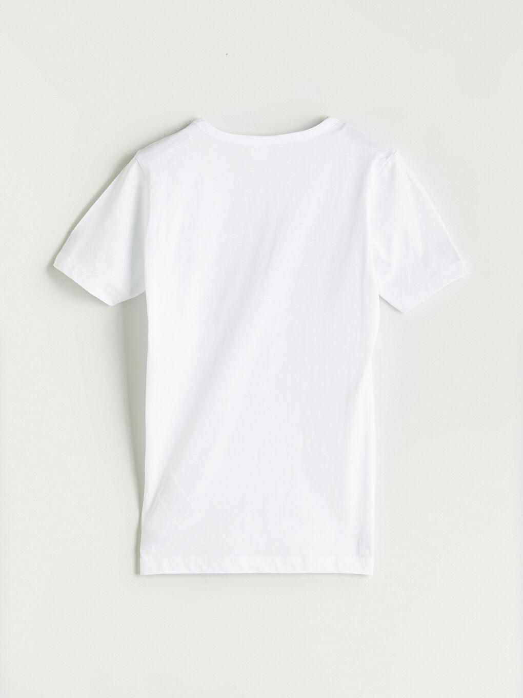 Beyaz Bisiklet Yaka Erkek Çocuk Pijama Üst-2