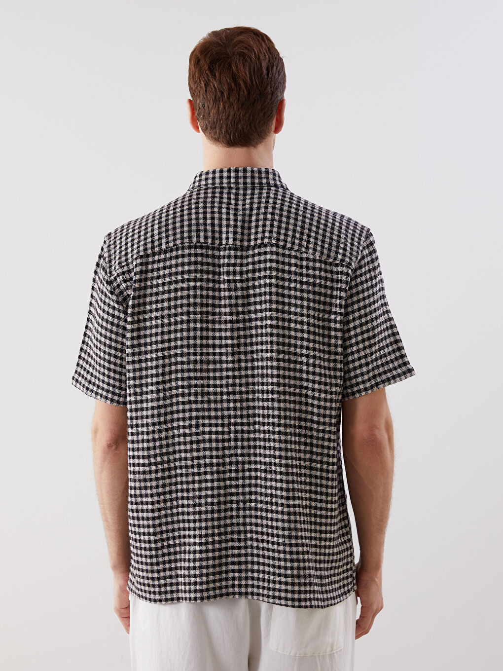 Siyah Regular Fit Ekose Erkek Gömlek-3