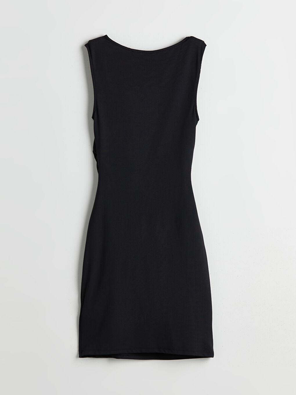 LCW Vision Crew Neck Ruched Mini Dress -S5P019Z8-CVL