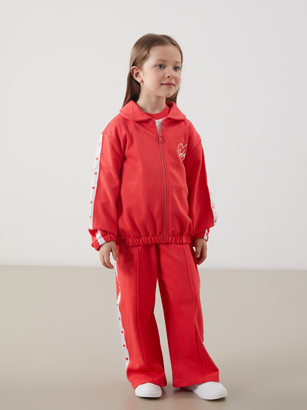Embroidered Girls' Zip-Up Sweatshirt -S5P032Z1-H1B