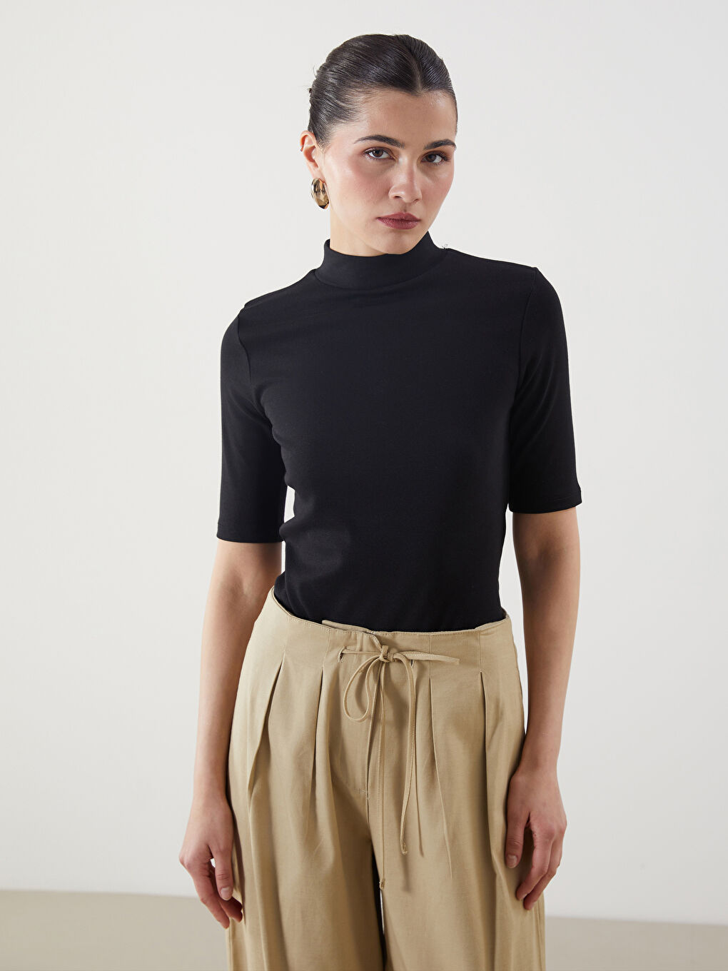 Women's Stand Collar T-Shirt -S5P065Z8-CVL