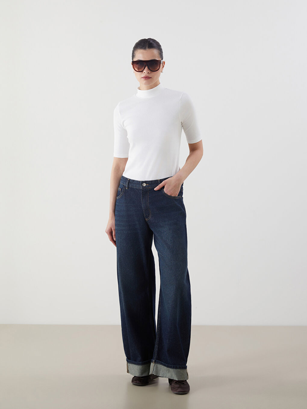 Women's Stand Collar T-Shirt -S5P065Z8-R9J