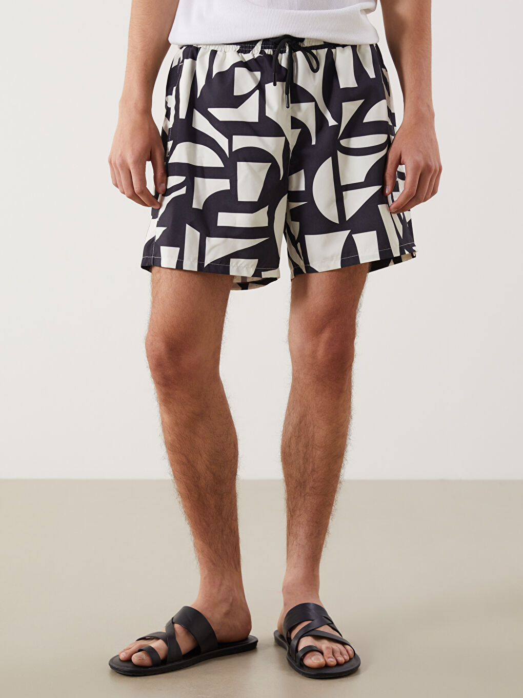 Short Patterned Men's Swimming Shorts -S5P075Z8-LQJ