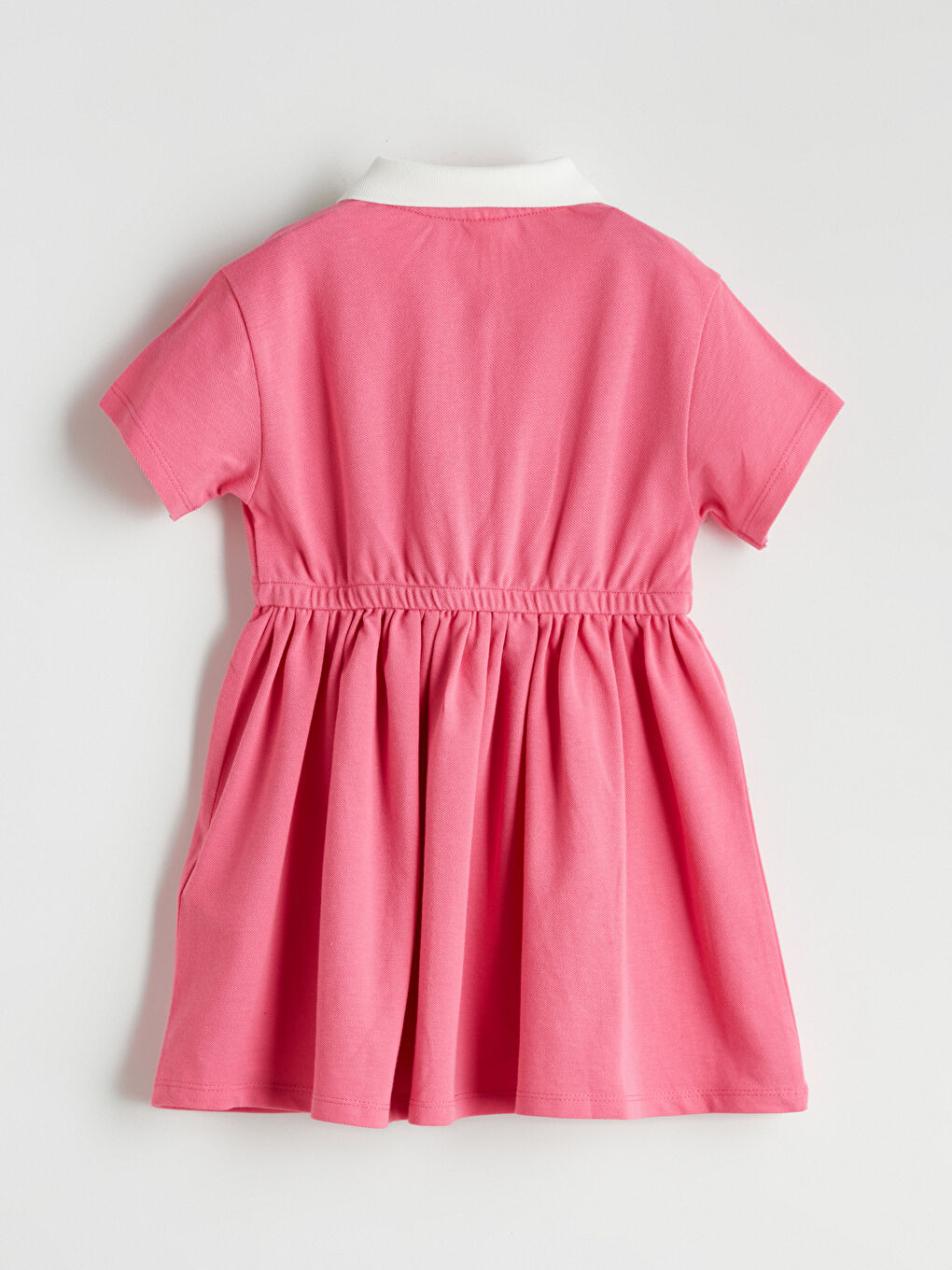 LCW Kids Pembe Polo Yaka Kız Çocuk Pike Elbise - 2