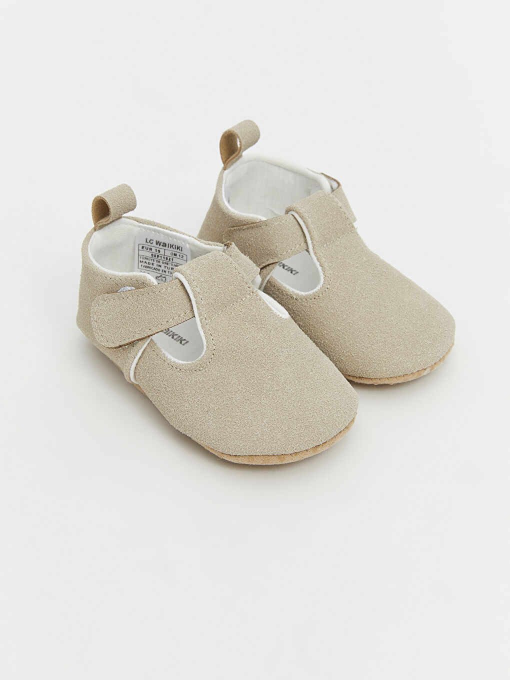 LCW STEPS Bej Cırt Cırtlı Erkek Bebek Yürüme Öncesi Ayakkabısı