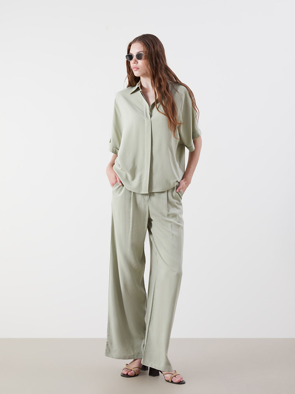 XSIDE Oversize Linen Blend Women's Shirt -S5P117Z8-DAM