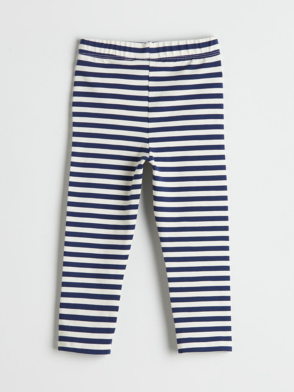 Lacivert Beli Lastikli Kalp Baskılı Kız Çocuk Tayt-1