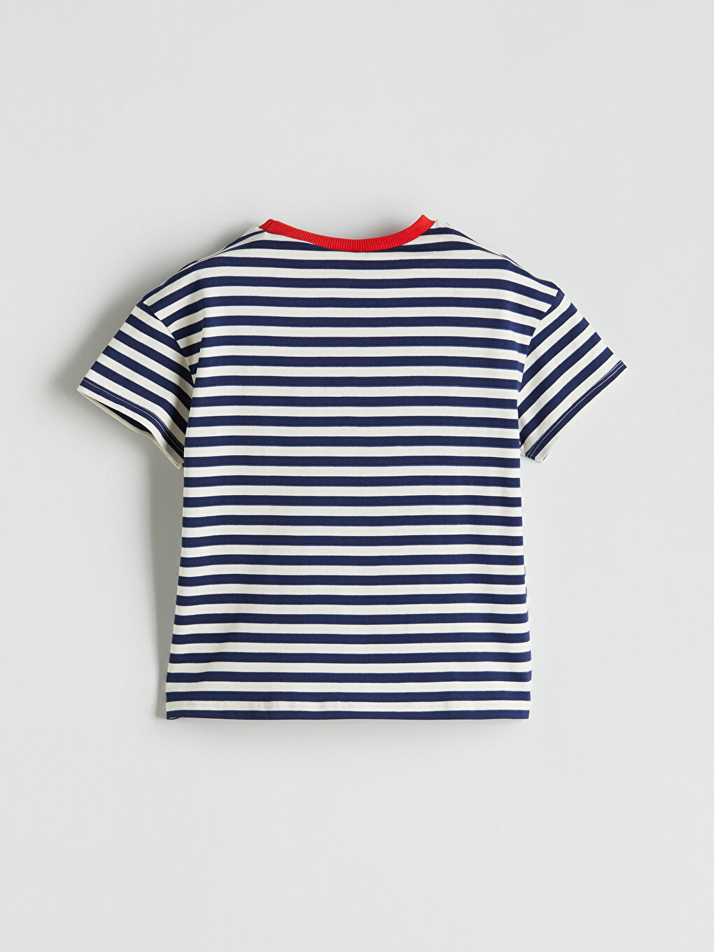 Lacivert Çilekli Penye Kız Çocuk Tişört-2