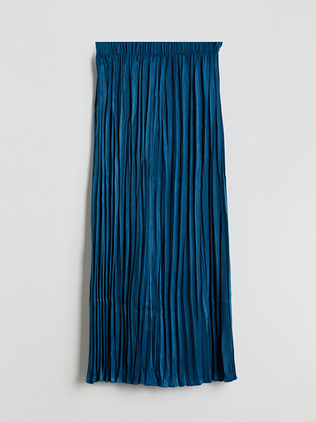 Petrol Beli Lastikli Pileli Etek-4