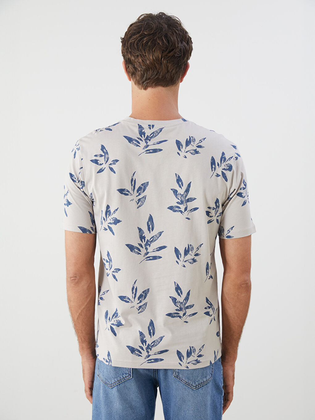 LCWAIKIKI Classic Crew Neck Printed Jersey Men's T-Shirt -S5P204Z8-LQB