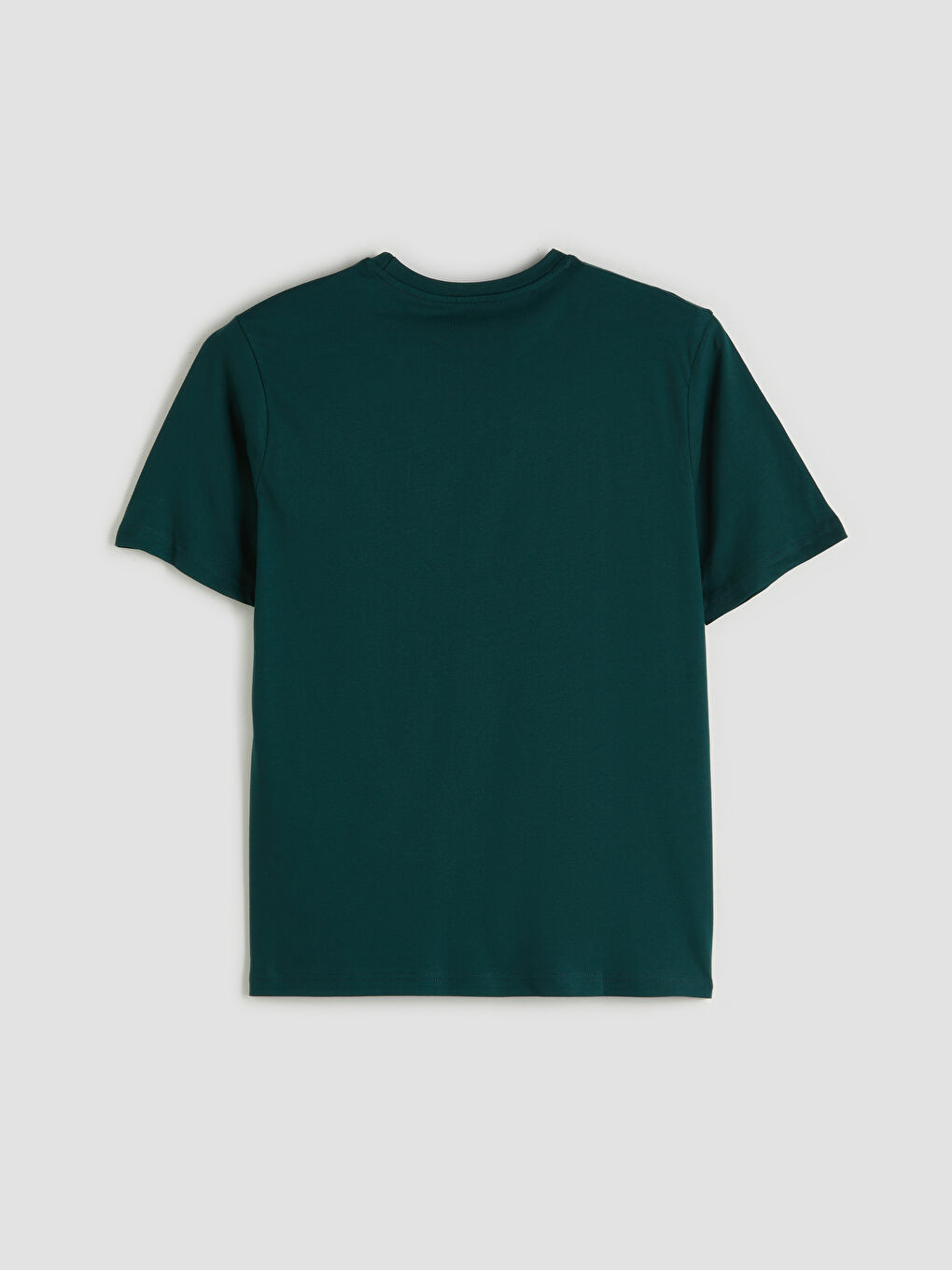 Yeşil Bisiklet Yaka Baskılı Penye Erkek Tişört-5