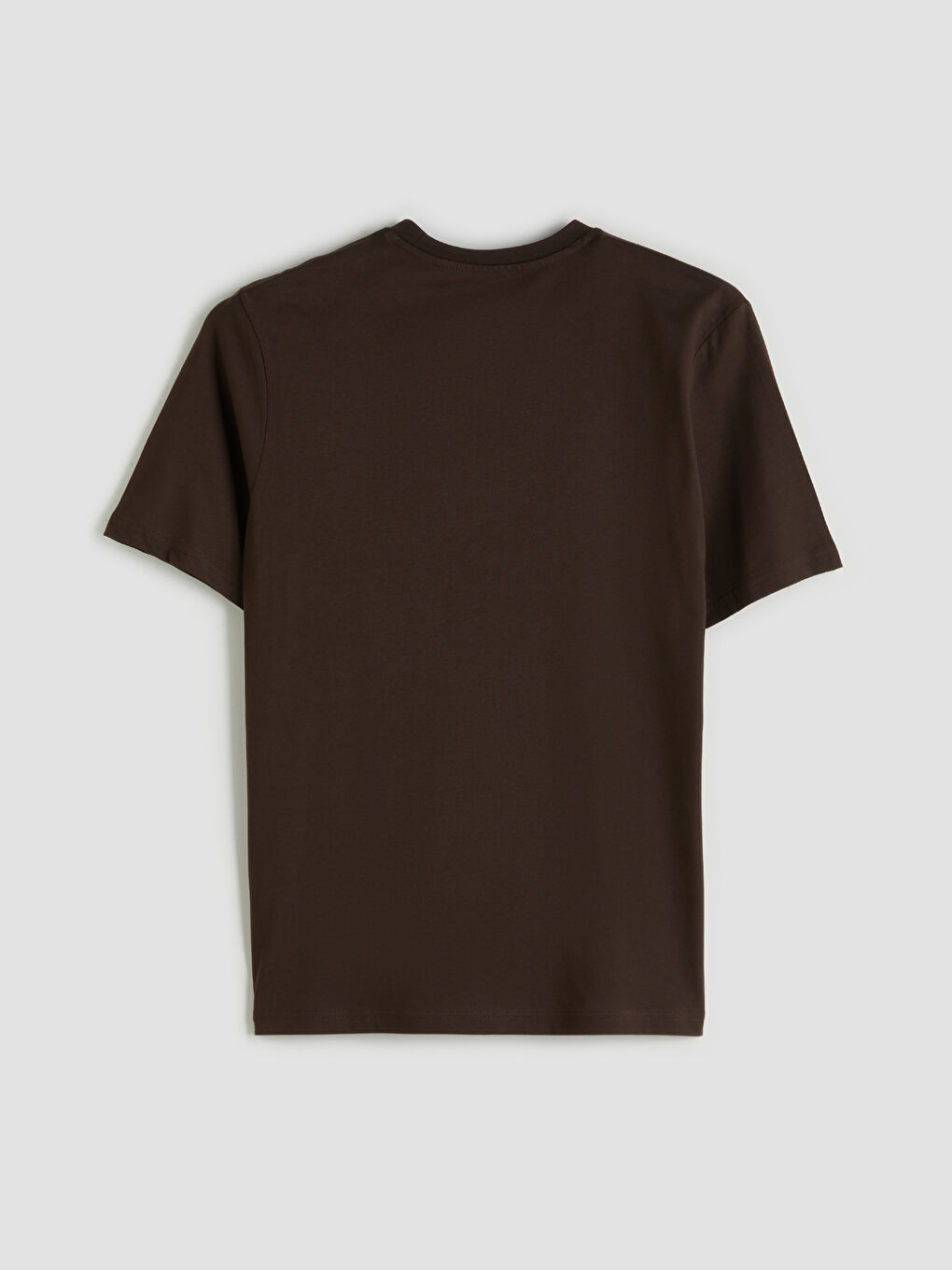 Kahverengi Bisiklet Yaka Baskılı Penye Erkek Tişört-5