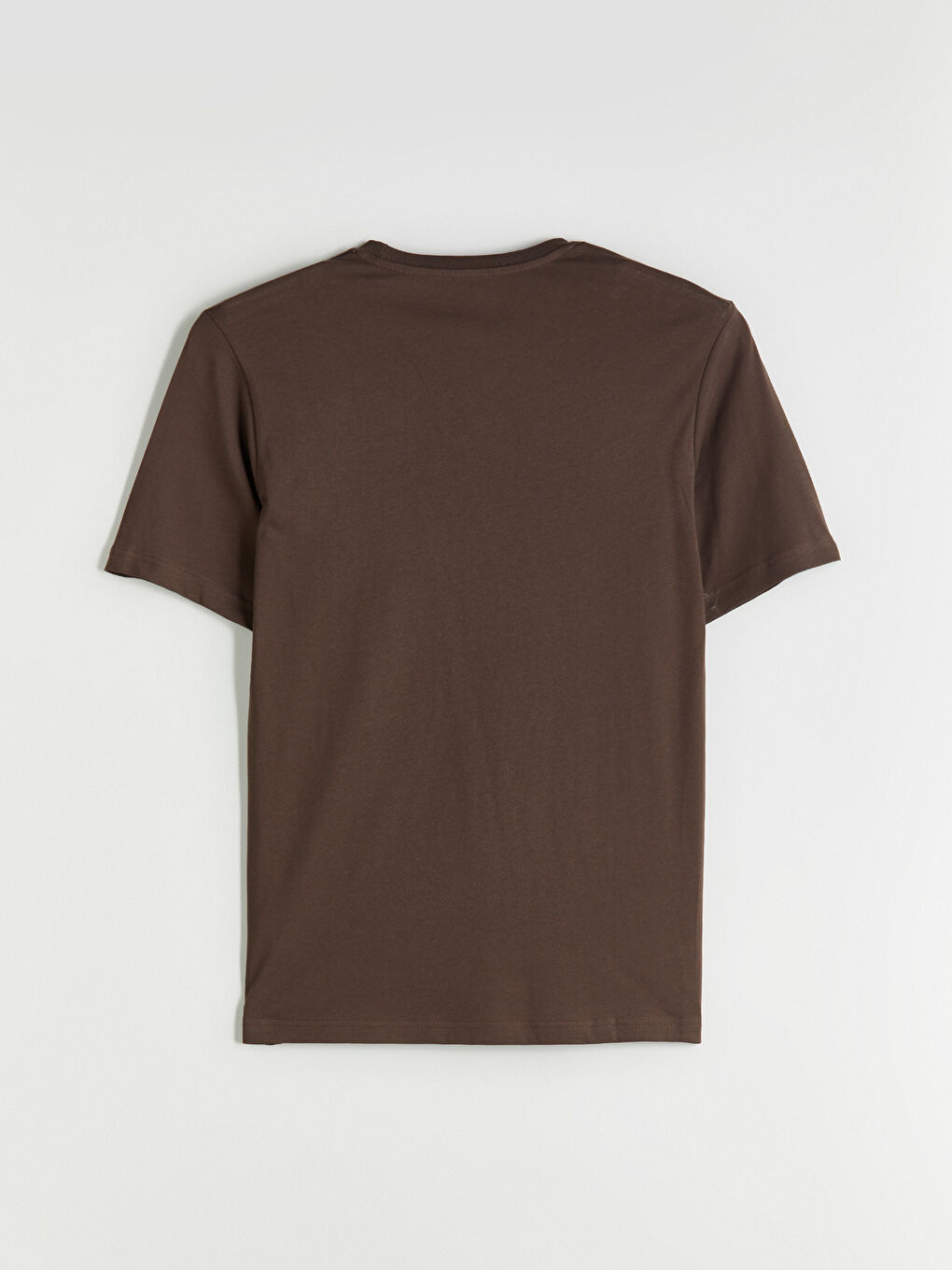 Kahverengi Bisiklet Yaka Baskılı Penye Erkek Tişört-5