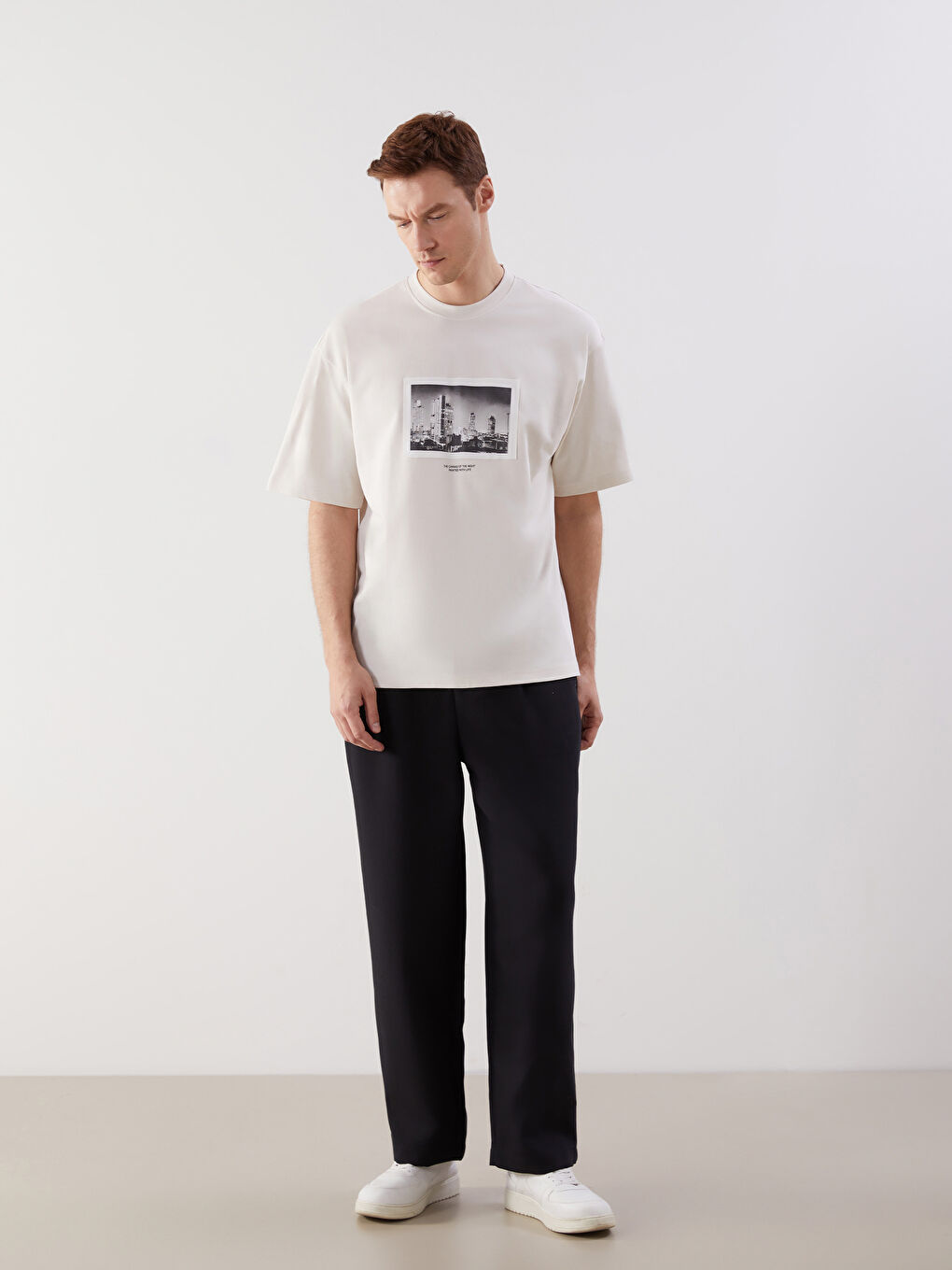 Футболка Мужская с Круглым Вырезом и Принтом из Джерси-1