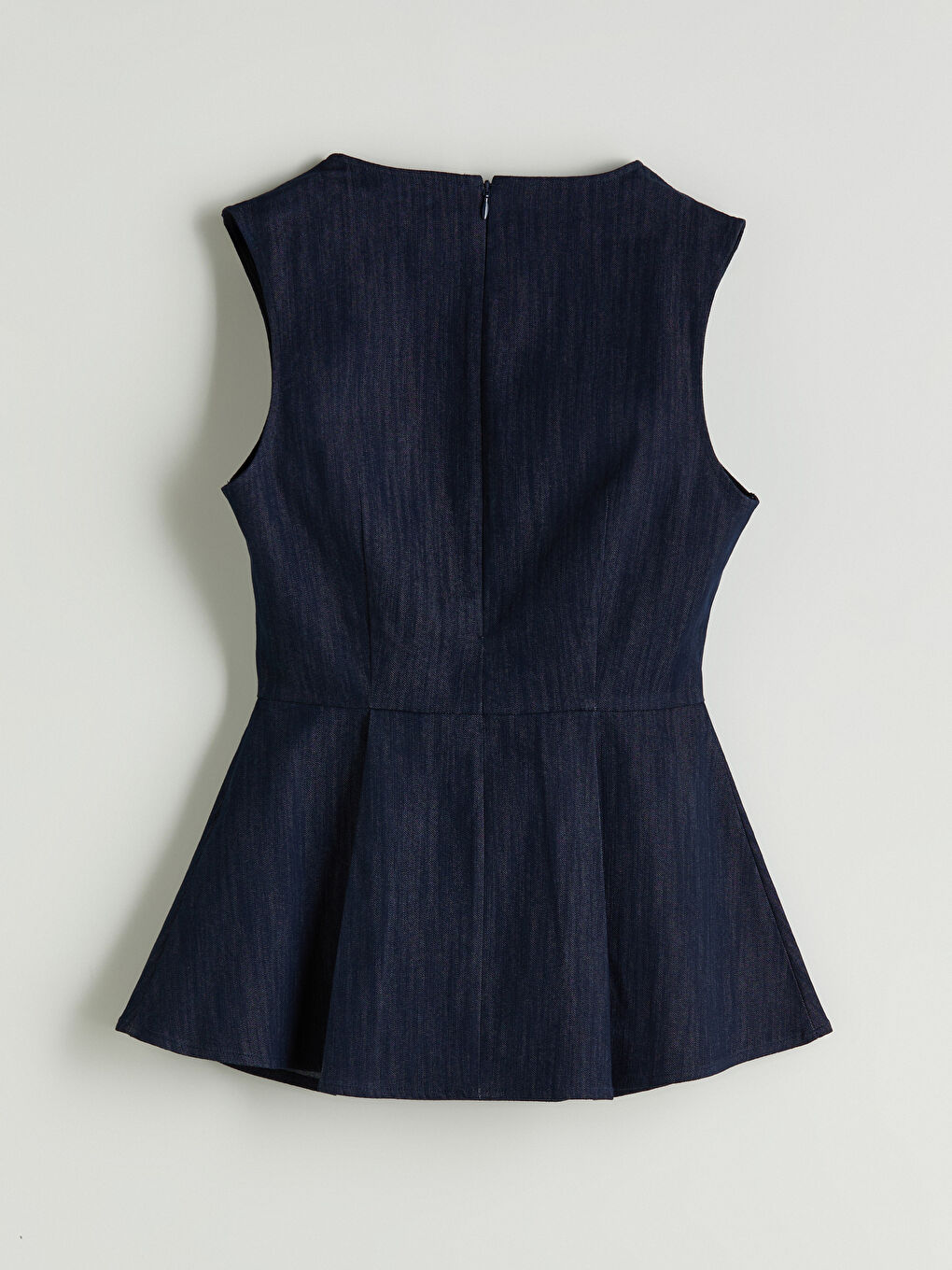 İndigo Bisiklet Yaka Peplum Jean Bluz-9