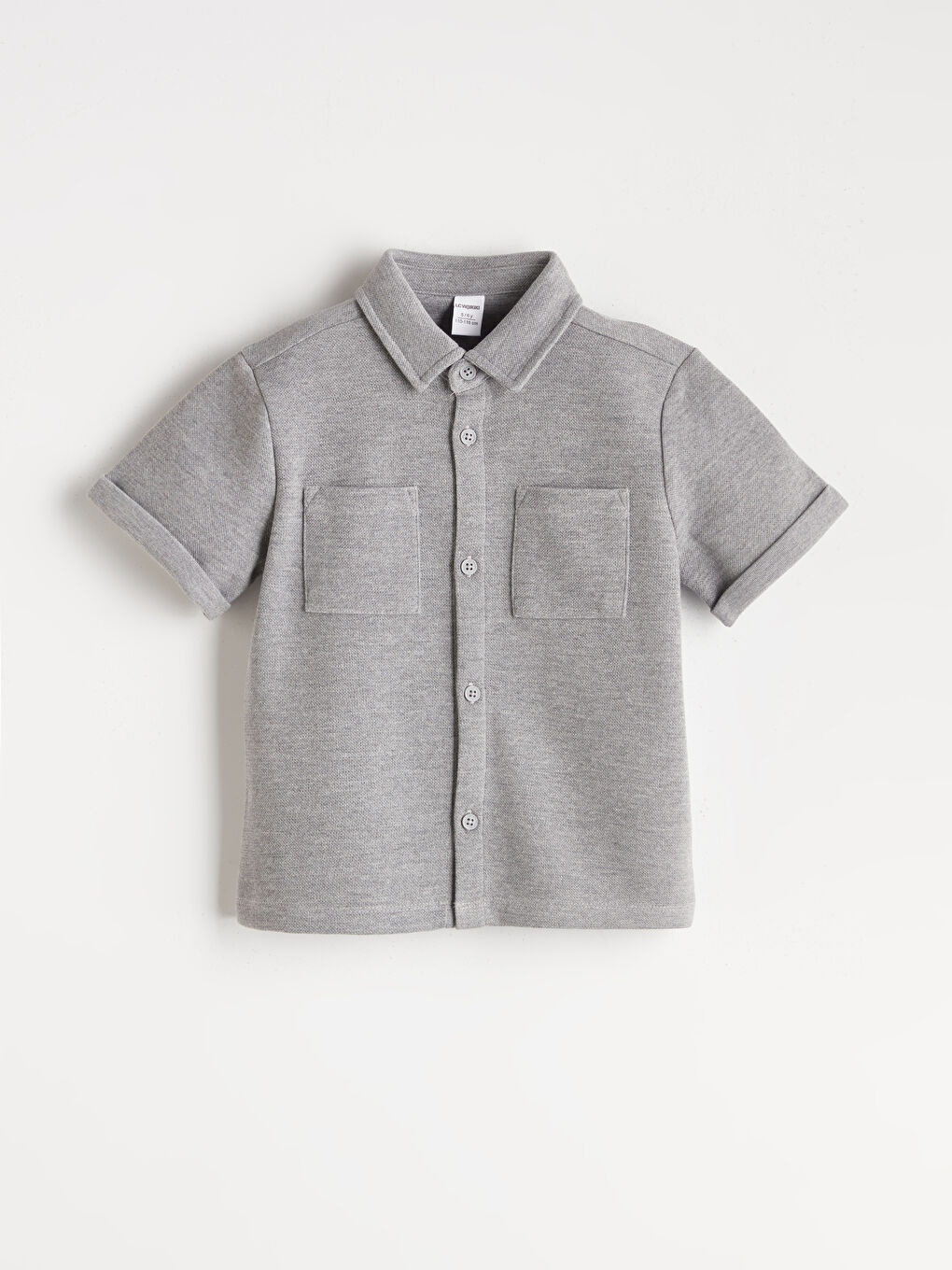 Gri Kısa Kollu Erkek Çocuk Gömlek