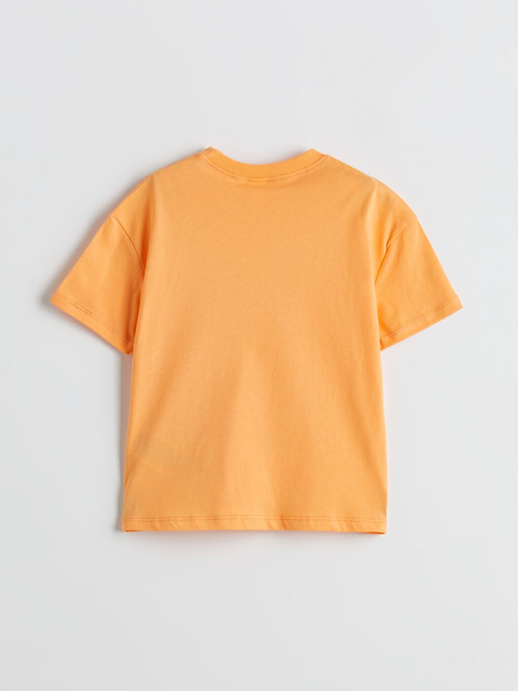 Turuncu Bisiklet Yaka Basic Erkek Çocuk Tişört-1