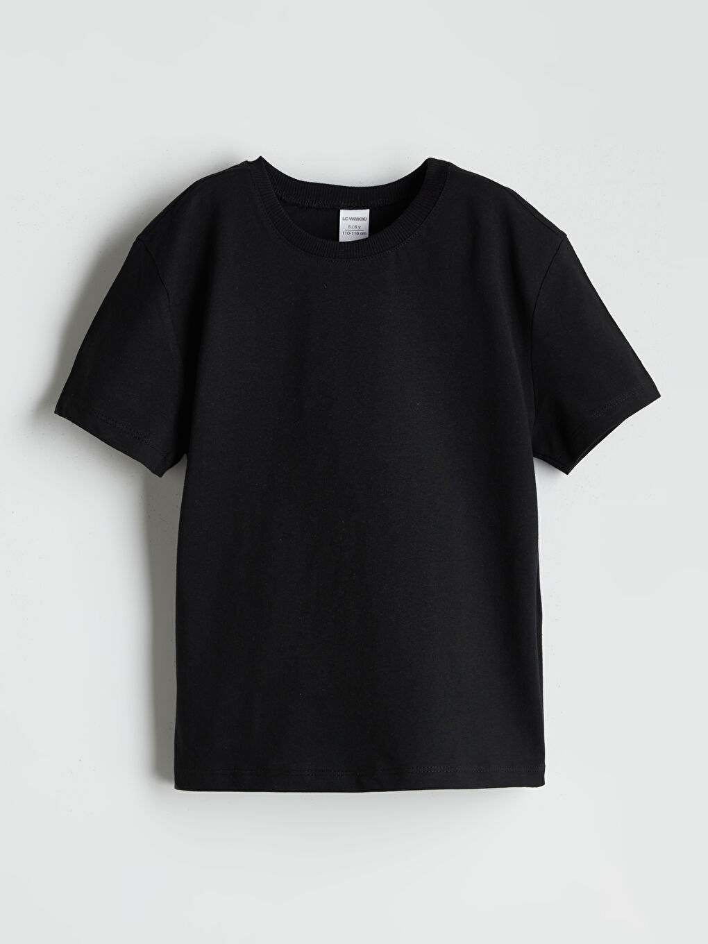 Siyah Bisiklet Yaka Erkek Çocuk Tişört