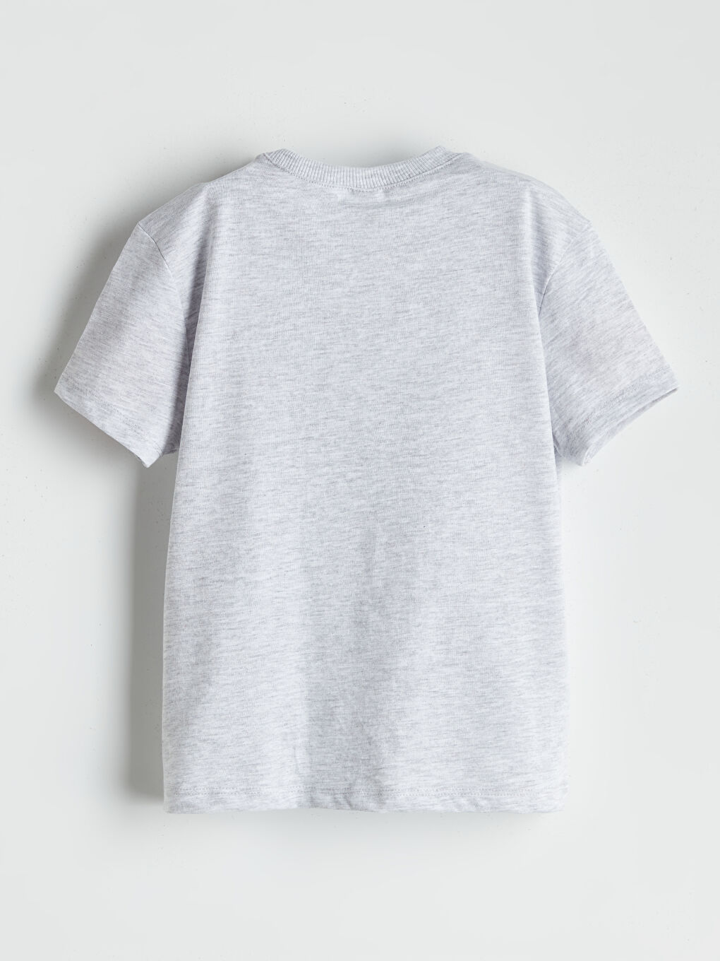 Gri Bisiklet Yaka Erkek Çocuk Tişört-1