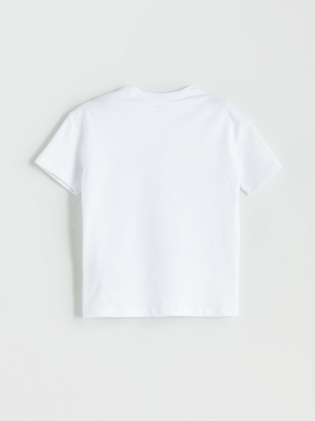 Beyaz Bisiklet Yaka Baskılı Penye Erkek Çocuk Tişört-2