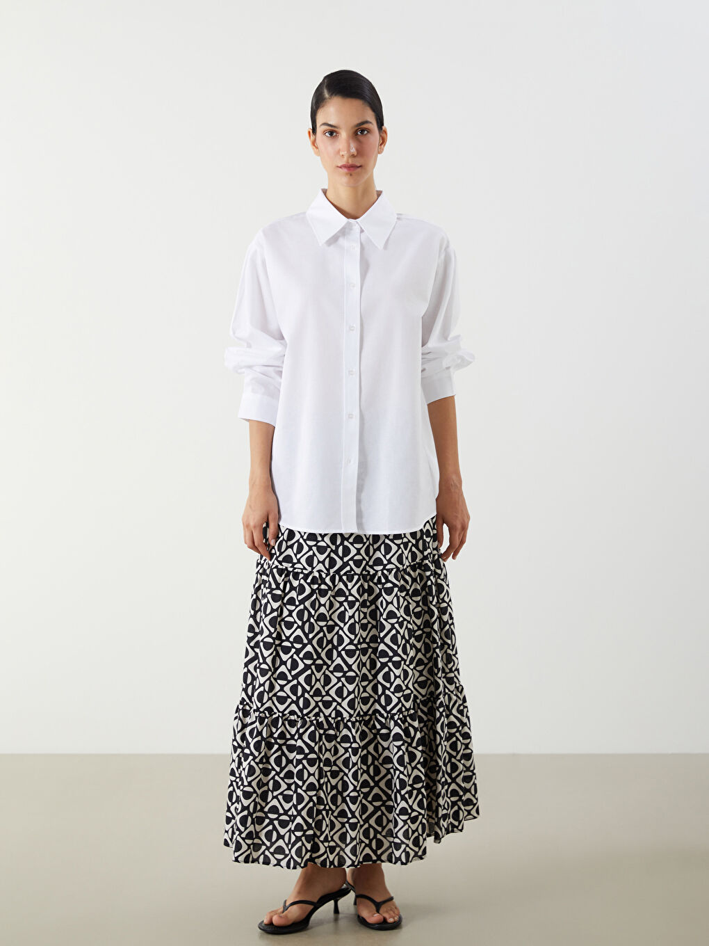 Oversize Poplin Women's Shirt Tunic -S5P267Z8-EEW
