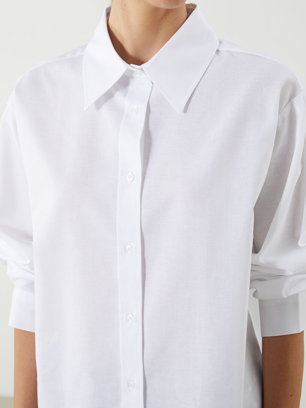 Oversize Poplin Women's Shirt Tunic -S5P267Z8-EEW