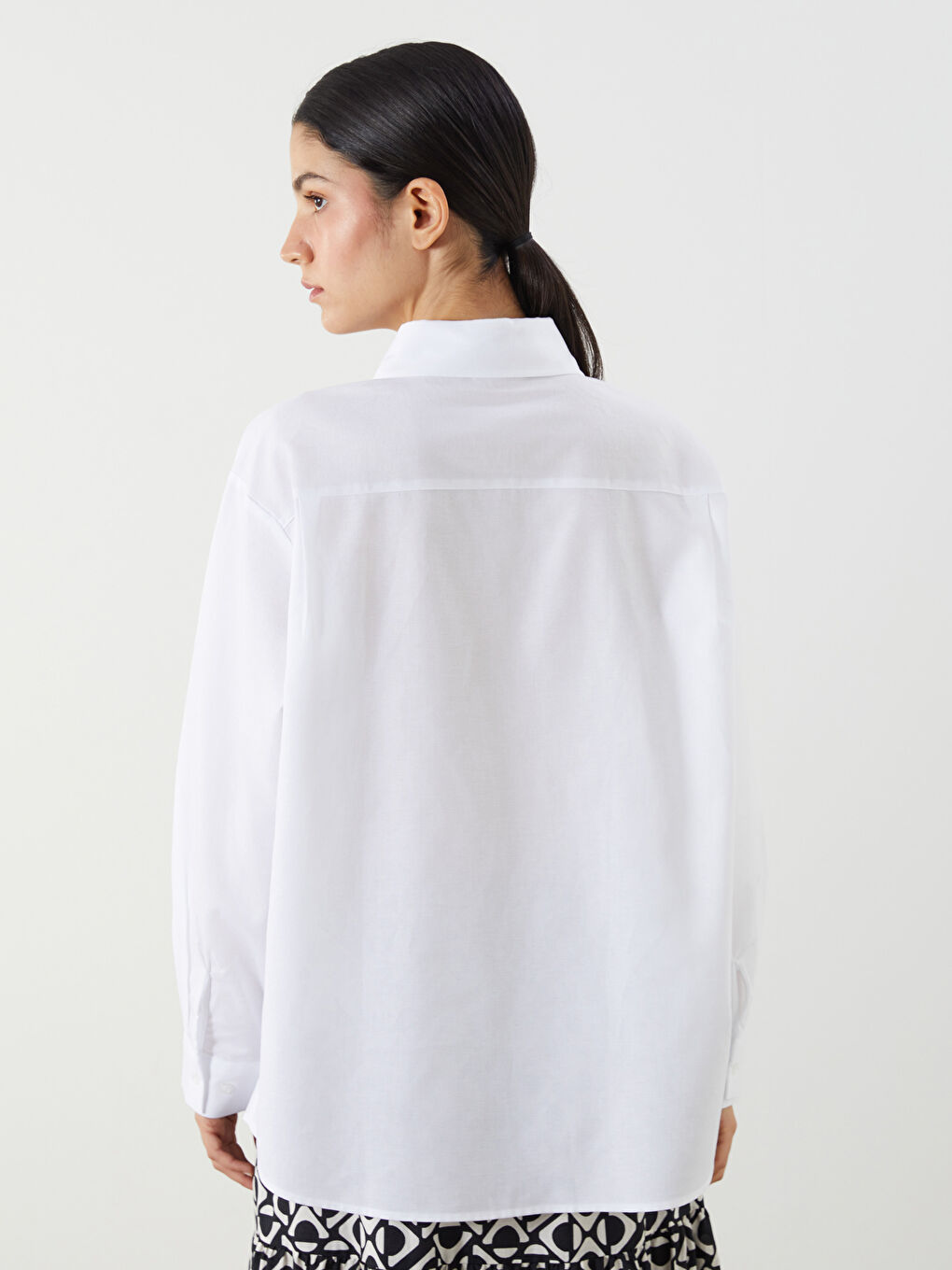 Oversize Poplin Women's Shirt Tunic -S5P267Z8-EEW
