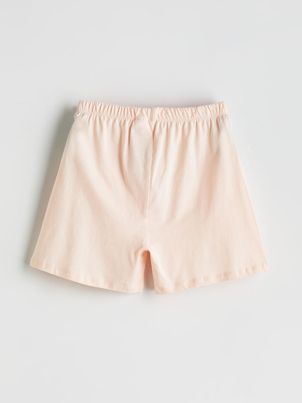 Pembe Beli Lastikli Basic Kız Çocuk Pijama Şort-1
