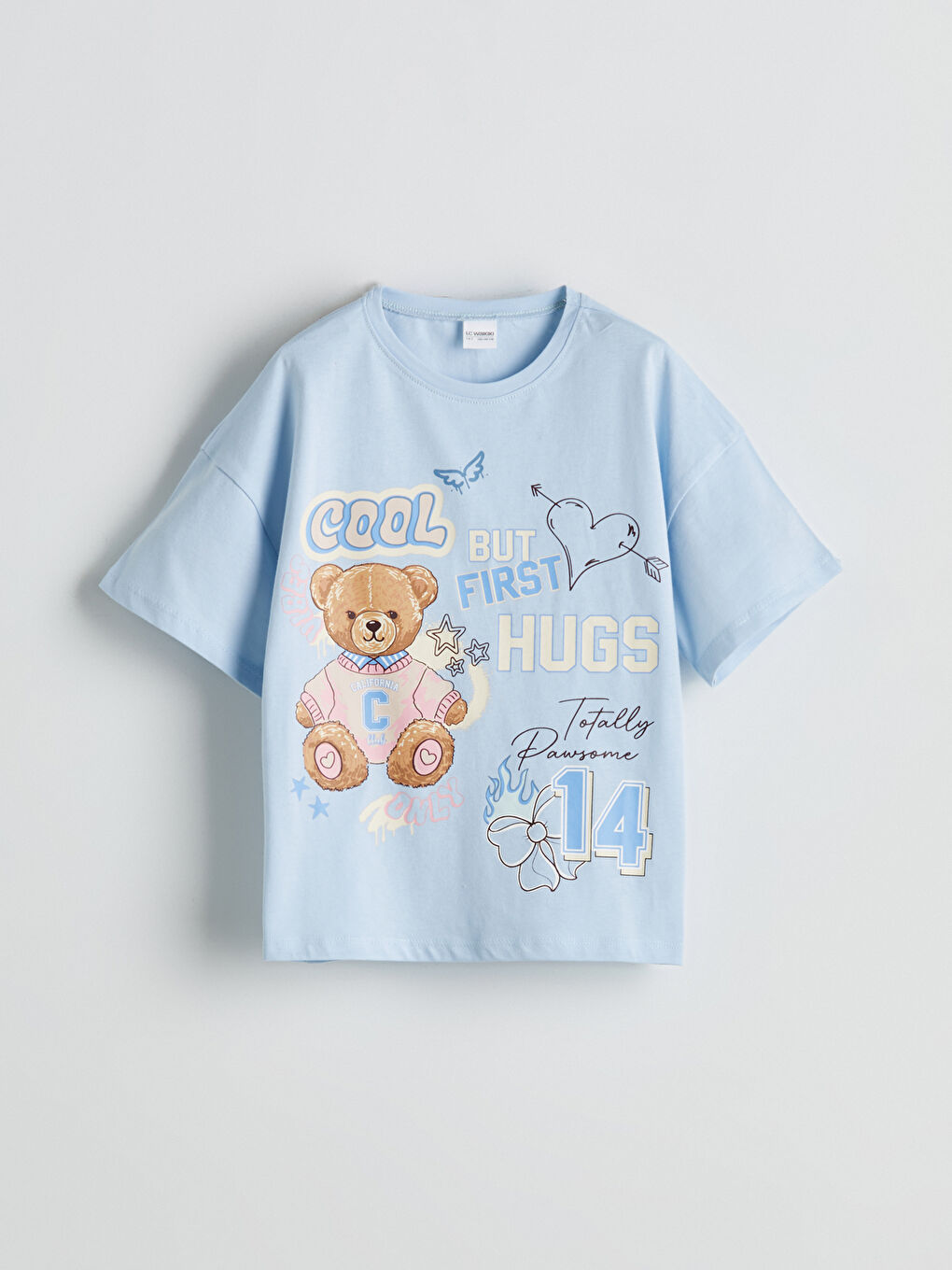 Crew Neck Girl's Shorts Pajama Set -S5P283Z4-G0K
