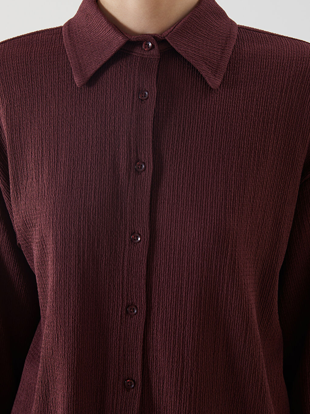 Pembe Dokulu Oversize Kadın Gömlek Tunik-2