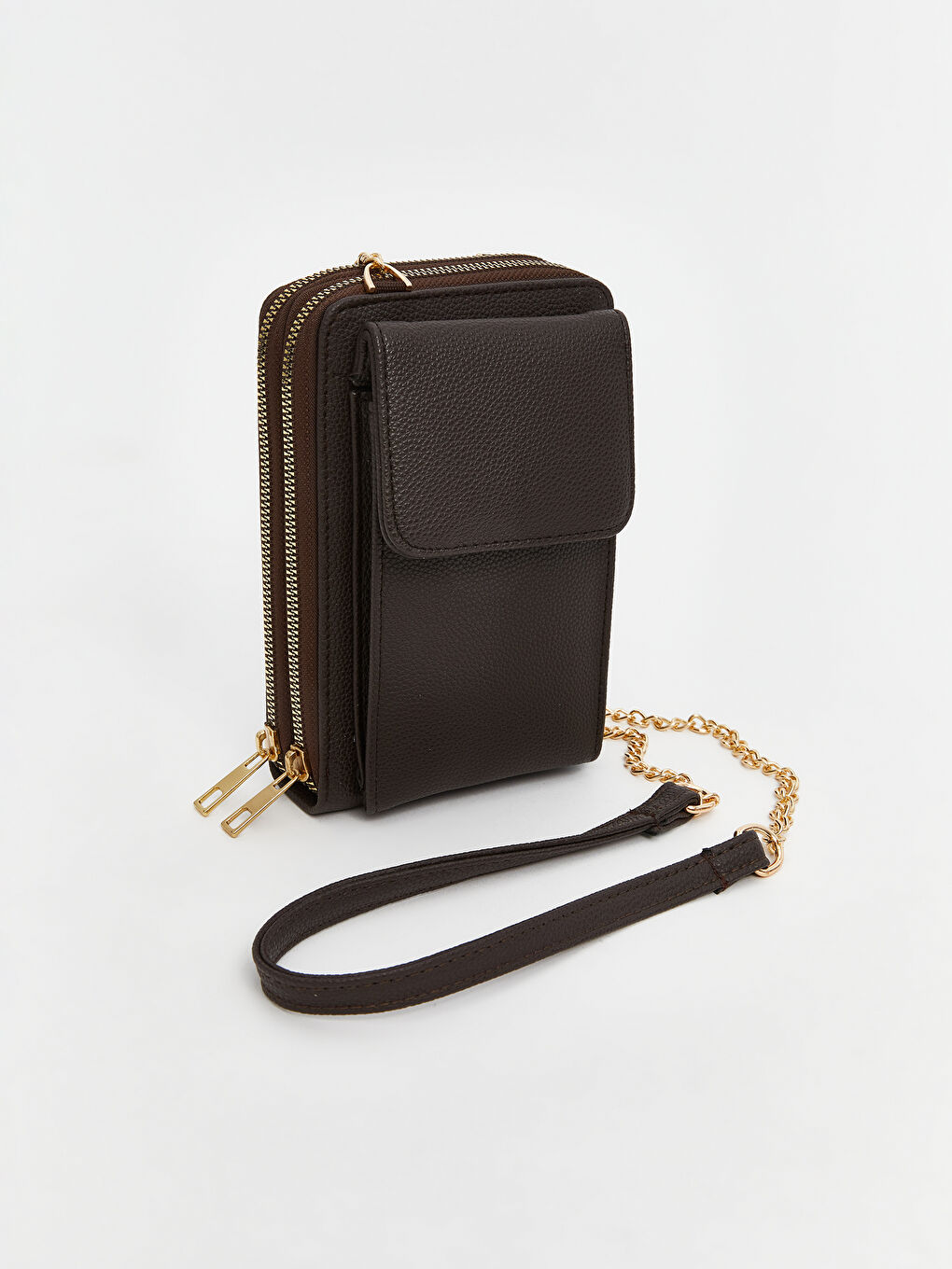 LCW ACCESSORIES Kahverengi Deri Görünümlü Kadın Omuz Çantası - 1